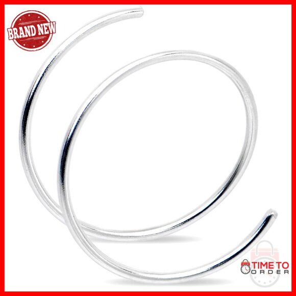 14k Solid Gold Double Hoop Nose Ring Spiral Design Hypoallergenic Handmade